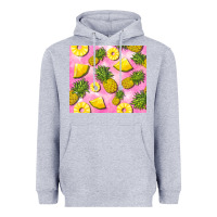 Heather Grey pink pineapple Heavyweight Hoodie - BarkalooDesign