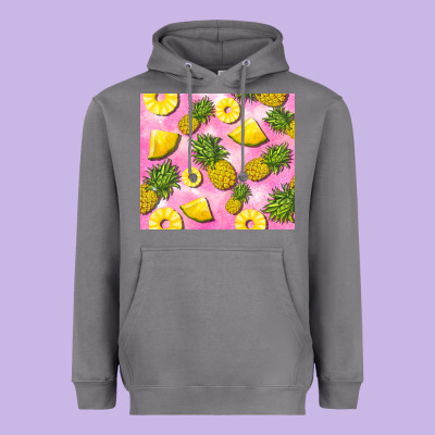 Pink Pineapple Heavyweight Hoodie Designed By Barkaloodesign