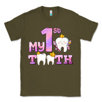 Army Green my first tooth with teeth for girls Classic Tee - AdoDesignShop