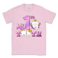 Bubblegum Pink my first tooth with teeth for girls Classic Tee - AdoDesignShop