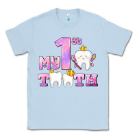 Dusty Blue my first tooth with teeth for girls Classic Tee - AdoDesignShop