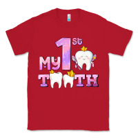 Red my first tooth with teeth for girls Classic Tee - AdoDesignShop
