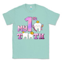 Seafoam my first tooth with teeth for girls Classic Tee - AdoDesignShop
