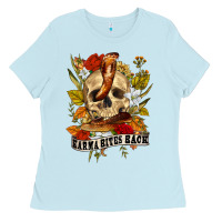 Baby Blue karma bites back Ladies Tee - RanaPortraitStore