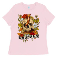 Bubblegum Pink karma bites back Ladies Tee - RanaPortraitStore