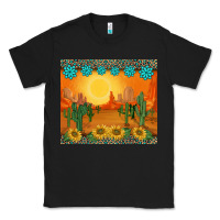 Black western sunset cactus sunflowers gemstones leopards Classic Tee - BarkalooDesign