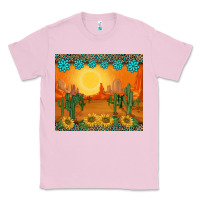 Bubblegum Pink western sunset cactus sunflowers gemstones leopards Classic Tee - BarkalooDesign