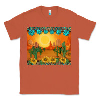 Copper western sunset cactus sunflowers gemstones leopards Classic Tee - BarkalooDesign
