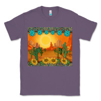 Lavender western sunset cactus sunflowers gemstones leopards Classic Tee - BarkalooDesign