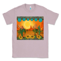 Lilac western sunset cactus sunflowers gemstones leopards Classic Tee - BarkalooDesign
