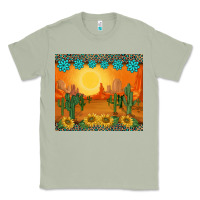 Matcha western sunset cactus sunflowers gemstones leopards Classic Tee - BarkalooDesign