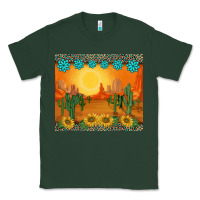Sports Green western sunset cactus sunflowers gemstones leopards Classic Tee - BarkalooDesign