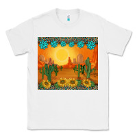 White western sunset cactus sunflowers gemstones leopards Classic Tee - BarkalooDesign