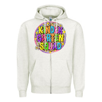 Oatmeal Heather kindergarten squad Zipper Hoodie - NancyCooperArtShop