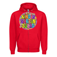 Red kindergarten squad Zipper Hoodie - NancyCooperArtShop