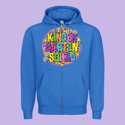 Kindergarten Squad Zipper Hoodie Designed By Nancycooperartshop