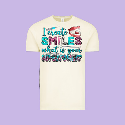 I Create Smile What Is Your Superpower Vintage Tee Designed By Adodesignshop