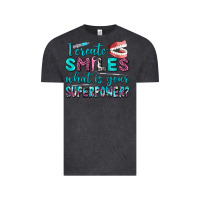 Vintage Black i create smile what is your superpower Vintage Tee - AdoDesignShop