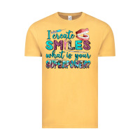 Vintage Mustard i create smile what is your superpower Vintage Tee - AdoDesignShop