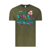 Vintage Olive i create smile what is your superpower Vintage Tee - AdoDesignShop