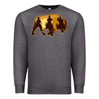 Charcoal Heather Bison Silhouette Cowboy Premium Sweatshirt - Bettercallsaul
