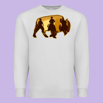 Bison Silhouette Cowboy Premium Sweatshirt Designed By Bettercallsaul
