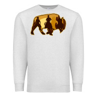 Oatmeal Heather Bison Silhouette Cowboy Premium Sweatshirt - Bettercallsaul