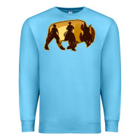 Ocean Blue Bison Silhouette Cowboy Premium Sweatshirt - Bettercallsaul