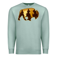 Seafoam Bison Silhouette Cowboy Premium Sweatshirt - Bettercallsaul