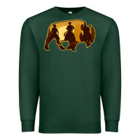 Sports Green Bison Silhouette Cowboy Premium Sweatshirt - Bettercallsaul
