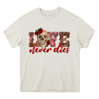 Cream love never dies skull Heavy Core Tee - RanaPortraitStore