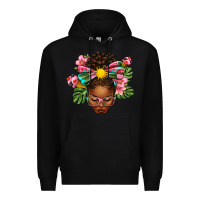 Black Afro Woman Summer Premium Hoodie - texasbilliewilder