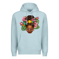 Blue Mist Afro Woman Summer Premium Hoodie - texasbilliewilder