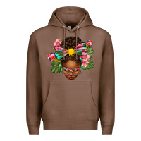 Chestnut Afro Woman Summer Premium Hoodie - texasbilliewilder