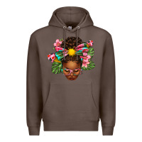 Coffee Afro Woman Summer Premium Hoodie - texasbilliewilder