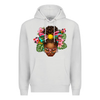 Dove Grey Afro Woman Summer Premium Hoodie - texasbilliewilder