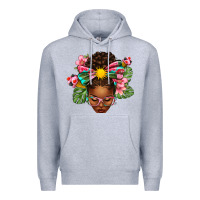 Heather Grey Afro Woman Summer Premium Hoodie - texasbilliewilder
