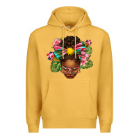 Mustard Afro Woman Summer Premium Hoodie - texasbilliewilder