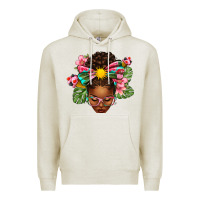 Oatmeal Heather Afro Woman Summer Premium Hoodie - texasbilliewilder