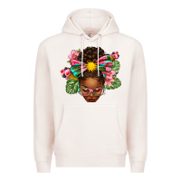 Pale Pink Afro Woman Summer Premium Hoodie - texasbilliewilder