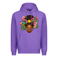 Purple Afro Woman Summer Premium Hoodie - texasbilliewilder
