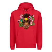 Red Afro Woman Summer Premium Hoodie - texasbilliewilder