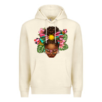 Sandshell Afro Woman Summer Premium Hoodie - texasbilliewilder
