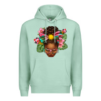 Seafoam Afro Woman Summer Premium Hoodie - texasbilliewilder