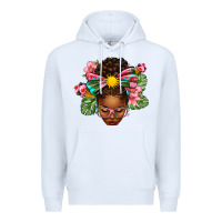 White Afro Woman Summer Premium Hoodie - texasbilliewilder