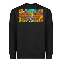 Black longhorn bull skull license plate Heavyweight Sweatshirt - Artiststas