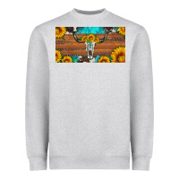 Longhorn Bull Skull License Plate Heavyweight Sweatshirt | Teevron