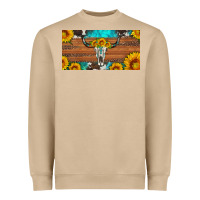 Mushroom longhorn bull skull license plate Heavyweight Sweatshirt - Artiststas