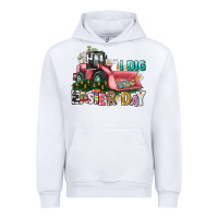 White I dig Easter Day Urban Hoodie - HowdyJamesFarm