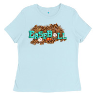 Baby Blue baseball Ladies Tee - texasbilliewilder
